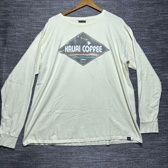 Kauai Coffe T Shirt Men's XL Yellow Long Sleeve - Picture 1 of 13